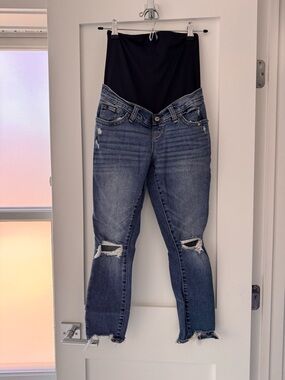 Maternity Distressed Blue Denim Jeans